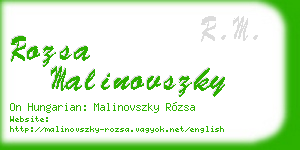 rozsa malinovszky business card