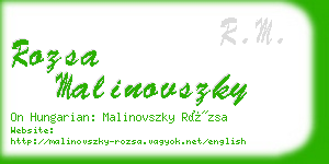 rozsa malinovszky business card